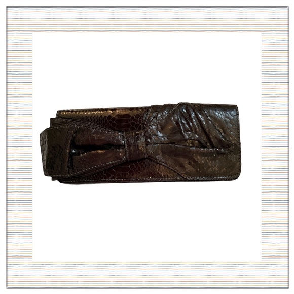 Nine West Faux Snakeskin Clutch - Picture 2 of 10